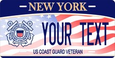 New York Coast Guard Veteran Military Custom Novelty License Plate picture