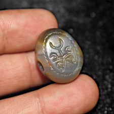 Extremely Rare Ancient Near Eastern Agate Stone Intaglio Seal Bead picture