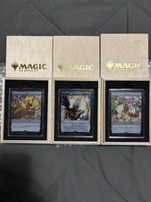 Final Fantasy MTG Japanese Metal Token Complete Set w/ Wooden Boxes picture