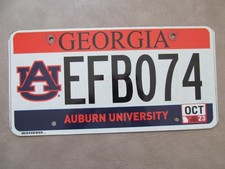 State of Georgia License Plate w/ Auburn University Alabama Tigers College Logo picture