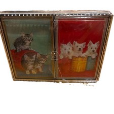 VTG NOS NEW 2 decks AGC Playing Cards Kittens Cats Dogs Puppies Sealed HK Case picture