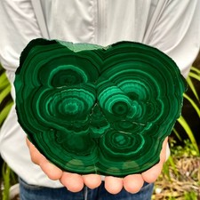 1.98LB Natural Green Malachite Crystal Flaky Pattern Ore Specimen Quartz Healing picture