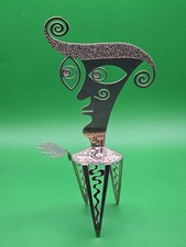 1997 CHRISTOPHER ROYAL MINIATURE ABSTRACT ART METAL CHAIR Face and Right Hand picture