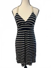 Pink Republic XS Black and White Striped Summer Dress with Rope Halter Neck picture