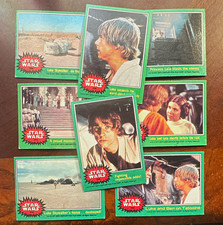 Topps 1977 Star Wars Green Border 6-Card Lot Luke/Leia/Han/Obi-Wan #208+ picture