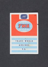 Vintage TWA Trans World Airlines Matchbox Label 1 7/8 x 1 3/8 Airline picture
