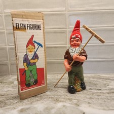 Vintage NASCO Japan Elfin Gnome Rake Figurine 10