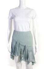 Roberto Cavalli Womens Silk Ruffled Mini Skirt Blue Size Medium picture