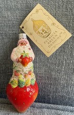 NWT Patricia Breen Strawberry Santa Christmas Ornament picture