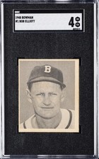 1948 BOWMAN #1 BOB ELLIOT SGC 4 picture