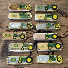 John Deere Tractor Folding Knives Complete Set Of 12 Franklin Mint  picture