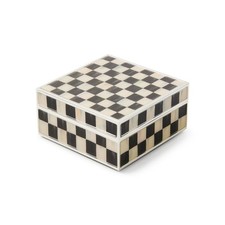 Brand New Mackenzie Childs Courtly Check Silver Plated Trinket Box picture