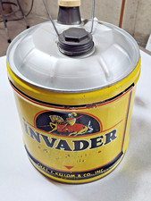 Vintage Invader Oil Can 5 Gallon Advertising Rare Motor Car Truck Gas Station picture