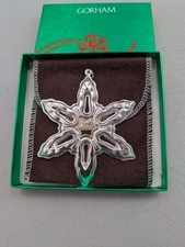 1986 Gorham Sterling Christmas Snowflake Ornament, Excellent w/box & bag picture
