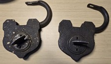 Lot of 2 x S & C Co. Sargent Antique Steel & Brass Padlock with Key - Works LG picture