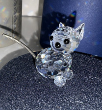 Vintage Swarovski Crystal Figurines Mini Cat Wire Tail in Box picture