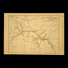 ca 1925 NASHVILLE CHATTANOOGA ST LOUIS Railway Map Vintage Railroad Map Antique picture