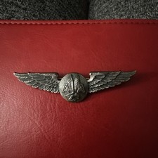 Vintage American Airlines Flight Attendant Stewardess Wings Badge Makers Mark picture