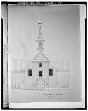 Old Swedes Church Philadelphia PA 1897 West Elevation Measured Drawing picture