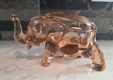 Antique Pink Depression Glass Elephant Candy Dish picture