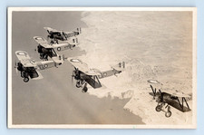 RPPC 1917. WWI FORMATION OF BRITISH FIGHTERS FLYING OVER MALTA. POSTCARD picture