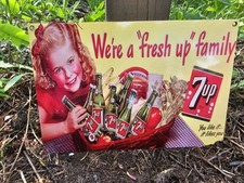VINTAGE 7UP PORCELAIN ADVERTISING PORCELAIN SIGN 12