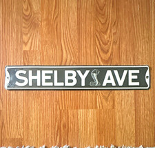 SHELBY AVE Cobra Street Sign Style Metal Plaque Black/White Approx 23 in picture