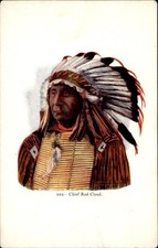 Chief Red Cloud Native American Embossed c1900s-10s Vintage Postcard picture