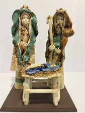 Puerto Rican hand crafted ceramic nativity decor 10.5” tall x 7.5” wide picture