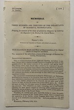 RARE 1834 BANK OF THE U.S. MEMORIAL DOCUMENT 313 PEOPLE MARIETTA, PENNSYLVANIA picture