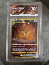 Pokémon TCG Arceus VSTAR GG70/GG70 Crown Zenith Ace near 10 Perfect Subgrades picture
