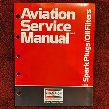 Vintage 1992 Champion Aviation Service Manual AV6-R Spark Plugs Filters CLEAN picture