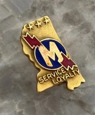 Vintage Gold Filled Mississippi Red Blue Enamel Service Lapel Pin picture
