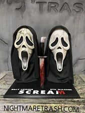 Scream 6 Ghost Face Billy Loomis & Stu Macher Mask Rehaul Display w Knife Horror picture