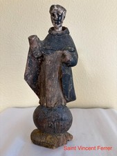Antique 18th - 19th C Wooden Statue:  Saint Vincent Ferrer / San Vicente Ferrer picture