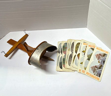 Antique HC White Stereoscope Viewer w/ 1900s Stereoview Cards World Fair SF Fire picture