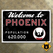 Welcome to Phoenix Arizona city limit marker road highway sign 1970s 15x10 picture