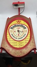 Vintage 1960s Ballantine Premium Lager Beer Wall Clock with Attached Light picture