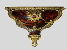 Antique French Louis XV Style Boulle Red Tortoiseshell Ormolu Clock Bracket Shel picture