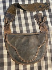 Antique Leather Hunter Military Shoulder Bag w/ musket balls + tools picture