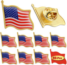 50/100/200/300Pcs American Flag Lapel Pins Bulk Metal picture