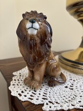 Vintage Antique Zsolnay Eosin Hungary Porcelain Or Ceramic Lion Figurine picture