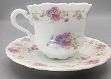 C.T. Altwasser Silesia Ornate Teacup & Saucer Wild Pink Fowers Vintage picture