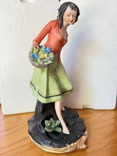 Vintage Main Aisle Collection Porcelain Peasant Girl Figurine 12” w/ Box #205006 picture