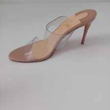 CHRISTIAN LOUBOUTIN Just Nothing Mule Heeled Sandals PVC and Nude Patent 36.5 picture