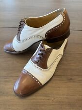 Vintage Bally Mens Brown And White Lace Up Dress Shoe Size 10M Made In Italy picture