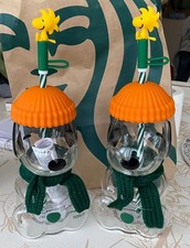 2026 Starbucks x Peanuts Snoopy Collectible Glass Cold Cup Brand New Halloween picture