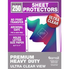 Samsill Sheet Protectors 250 Pack 8.5x11 Letter Size Top Loading Heavy Duty picture