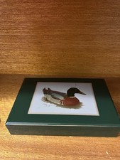     Vintage Otagiri Mallard Duck Lacquerware 2-Piece Desk Set Japan HS picture