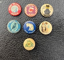 Nice Lot Antique Advertising Pinbacks Black Cat Gum Soda Medicine  picture